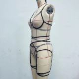 Sexy Women's See-Through Solid Color Sexy Bra Lingerie Set