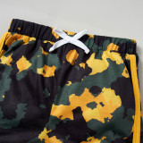 Summer Yellow Children's Clothes Children's Clothing Short-Sleeved T-Shirt Shorts Two Piece Set