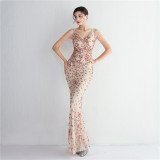 Elegant Long Sequins Plus Size Beauty Formal Party Evening Dress