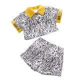 Children's Suit Summer White Short-Sleeved Shirt Shorts Clothes Girls Set Children's Clothes Two Piece Set