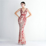 Elegant Long Sequins Plus Size Beauty Formal Party Evening Dress