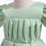 Children's Dress Girls Puff Sleeve Performance Princess Dress