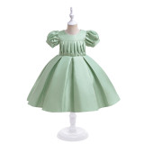 Children's Dress Girls Puff Sleeve Performance Princess Dress