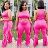 Fashion Women's Clothing Solid Color Tank Top Trousers Two-Piece Set