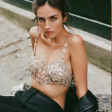 Summer Nightclub Sexy Jewel Strap Hollow Camisole Top