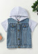 Summer Boys Single Breasted Hooded Short Sleeve Denim Jacket