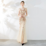 Elegant Long Sequins Plus Size Beauty Formal Party Evening Dress
