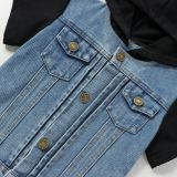 Summer Boys Single Breasted Hooded Short Sleeve Denim Jacket