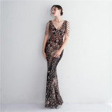 Elegant Long Sequins Plus Size Beauty Formal Party Evening Dress