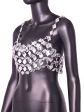 Summer Nightclub Sexy Jewel Strap Hollow Camisole Top
