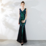 Elegant Long Sequins Plus Size Beauty Formal Party Evening Dress