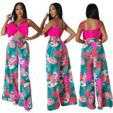 Women's Fashion Casual Graphic Print Wide Leg Pants With Pockets