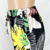 Women's Fashion Casual Graphic Print Wide Leg Pants With Pockets