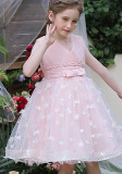 Girls Summer Mesh Princess Dress Butterfly Embroidery Mesh Dress Children's Flower Girl Show Dress