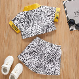 Children's Suit Summer White Short-Sleeved Shirt Shorts Clothes Girls Set Children's Clothes Two Piece Set