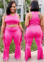 Fashion Women's Clothing Solid Color Tank Top Trousers Two-Piece Set Fashion Women's Clothing Solid Color Tank Top Trousers Two-Piece Set