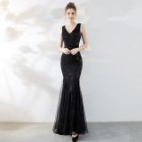 Elegant Long Sequins Plus Size Beauty Formal Party Evening Dress