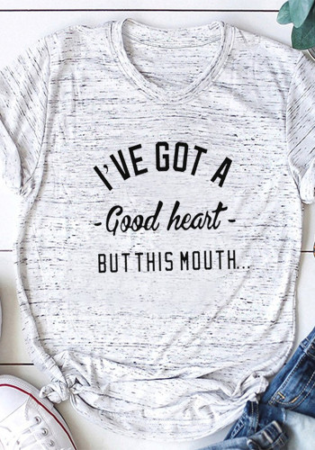 Letter Print Short Sleeve Style T-Shirt