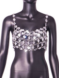Summer Nightclub Sexy Jewel Strap Hollow Camisole Top