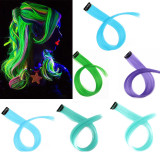 Multi-Color Wig One-Piece Luminous Clip Hair Multi-Color Seamless Hair Extensions Ear Dyeing Luminous One-Piece Clip Hair