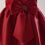 Children's long dress skirt short-sleeved girl princess dress