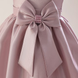 Children's long dress skirt short-sleeved girl princess dress