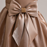 Children's long dress skirt short-sleeved girl princess dress