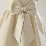 Children's long dress skirt short-sleeved girl princess dress