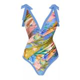 Sexy One Piece Hot Spring Swimsuit Female Chiffon Beach Skirt Two Piece Set