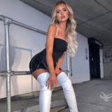 Women's Spring Summer Tie Low Back Sleeveless Halter Neck Bodycon Dress