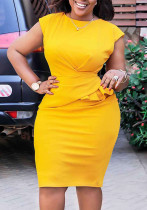 Women's Fashion Chic Elegant Pleated Bodycon Pencil African Dress Women's Fashion Chic Elegant Pleated Bodycon Pencil African Dress