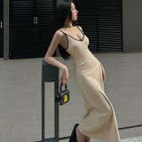 Women's summer Chic sexy V-neck Maxi Strap Dress