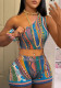 Abstract Printed Sexy Set Women