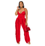 Women's clothing set tassels two-piece pants set