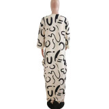 Women'S Spring Summer Letter Print V-Neck Long-Sleeve Top Suit For Women