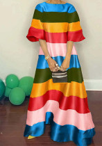 Women Fashion Striped printed dress Women Fashion Striped printed dress