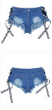 High Waist Ripped Sexy Summer Plus Plus Size Trendy Super Short Denim Shorts Women