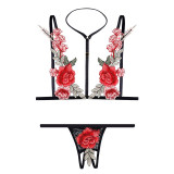 Sexy Lingerie Sexy Women's Embroidered Bikini Temptation Lingerie Set