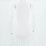 Summer Ladies Round Neck Sleeveless Solid Color Fashion Slim Bodycon Dress