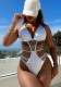 Two Pieces Swimsuit Women's Glitter Fabric Sexy One-Piece Bikini Swimwear