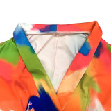 Women's Fashion Printed Long Sleeve Casual Blazer