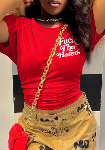 women's Letter printed T-shirt top