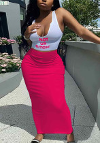 Summer Letter print Tank Top Slim Long Skirt Two piece set Summer Letter print Tank Top Slim Long Skirt Two piece set