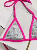 Bikini Solid Color Sexy Women Two Pieces Swimsuit Triangle Swimwear