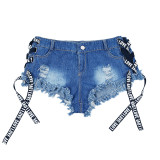 High Waist Ripped Sexy Summer Plus Plus Size Trendy Super Short Denim Shorts Women