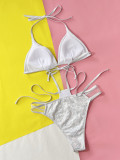 Two Pieces Swimsuit Women's Glitter Fabric Sexy One-Piece Bikini Swimwear