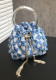 Women's Dinner Bag Flash Diamond Tassel Drawstring Satin Handheld Mini Bucket Bag Chain Messenger Bag