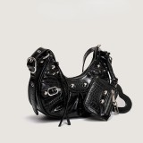 Underarm Bag Rivet Tassel Three-in-one Pleated Bag Shoulder Messenger Bag