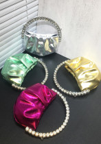 women's rhinestone clutch bag diamond pleated mini evening bag Messenger small bag women's rhinestone clutch bag diamond pleated mini evening bag Messenger small bag