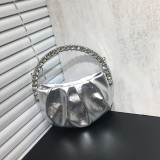 women's rhinestone clutch bag diamond pleated mini evening bag Messenger small bag